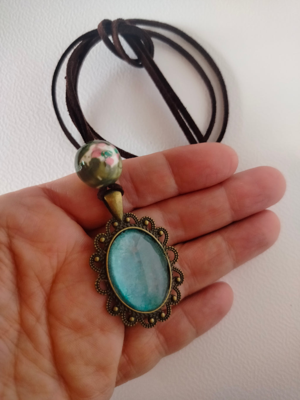 Ciondolo con cordino Turquoise