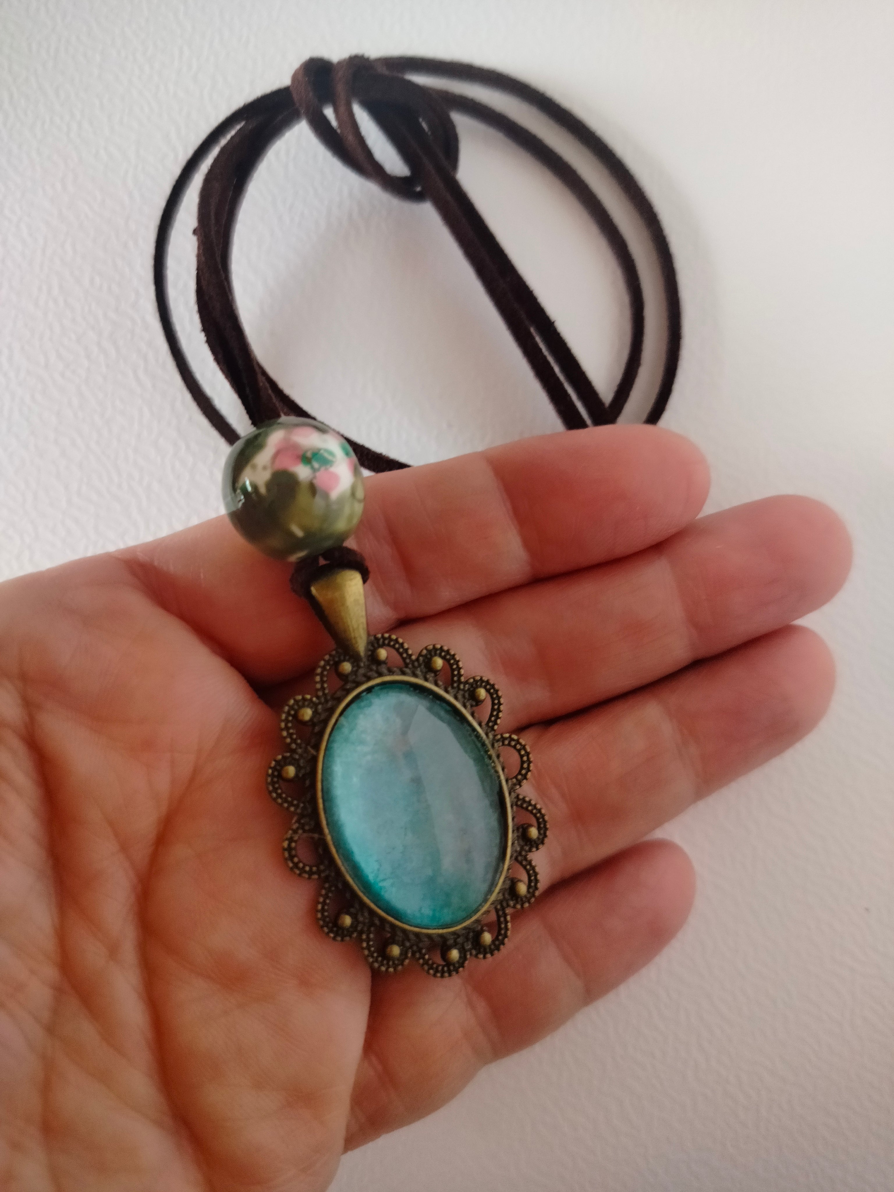 Ciondolo con cordino Turquoise